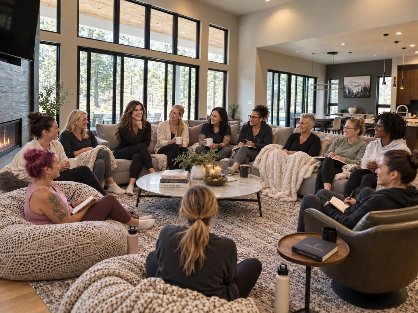 Women gathered for a guided session