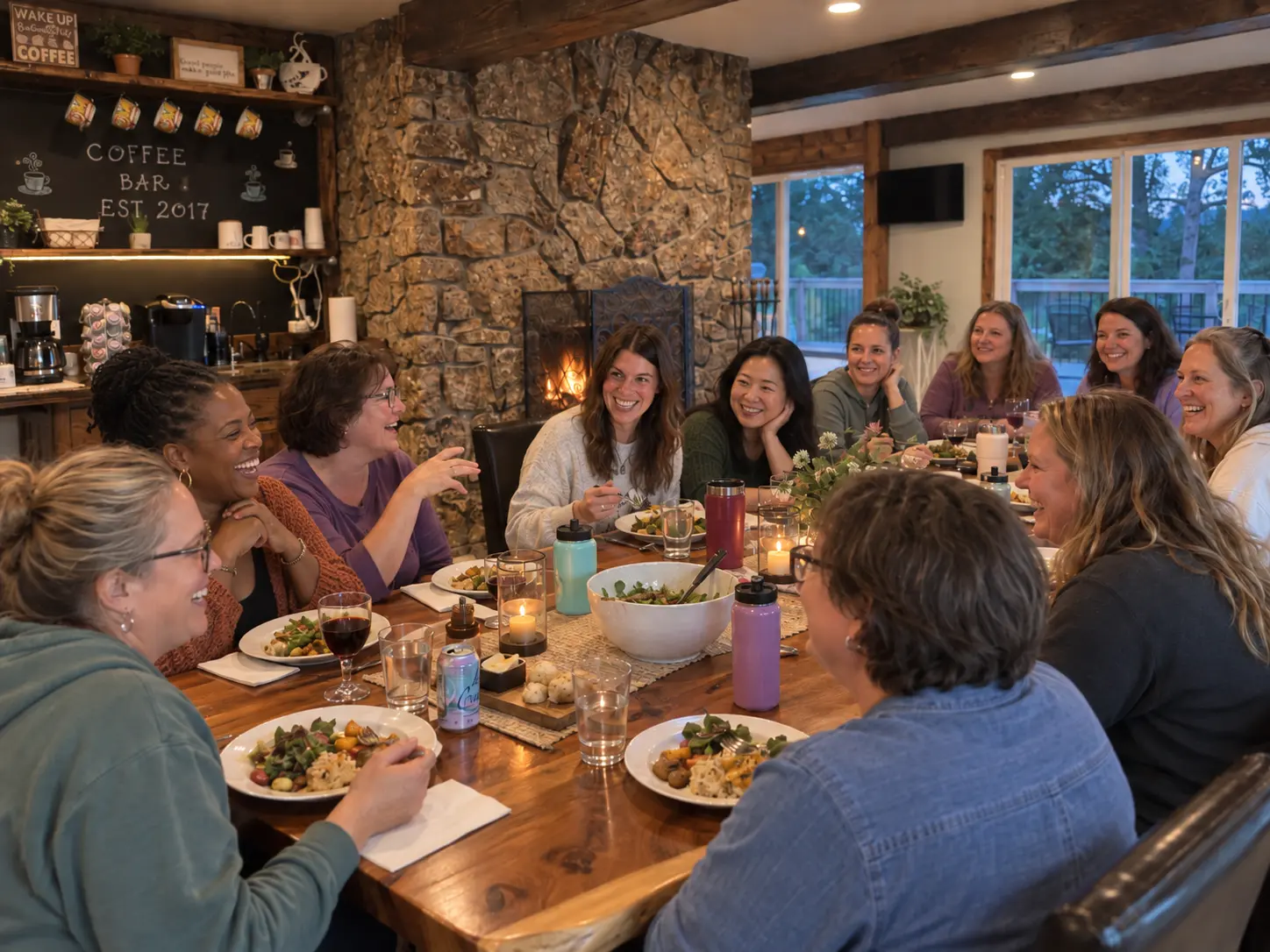 Women sharing a meal